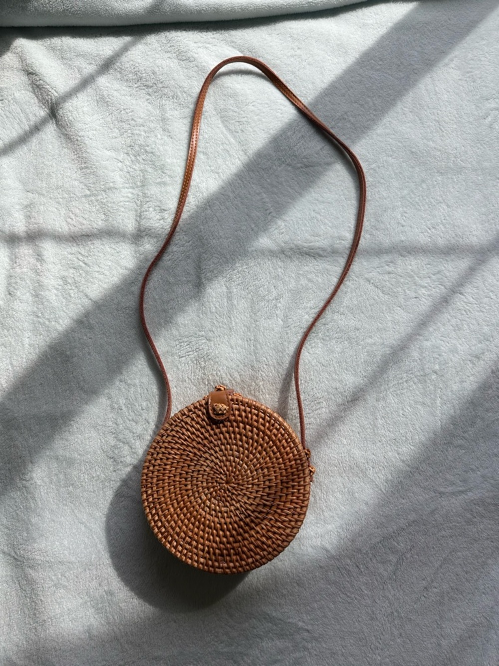 Urban Outfitters Round Woven Rattan Crossbody Bag